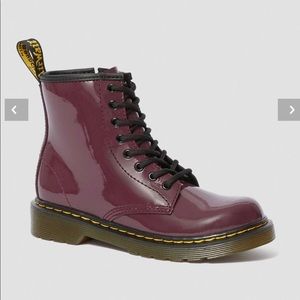 Dr Martens Jr. Patent Leather Lace-up Boots.